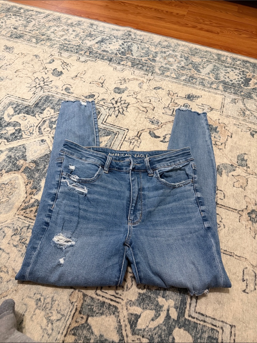 American Eagle Outfitters Light Blue Skinny Distressed Jeans